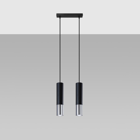 Lampa wisząca LOOPEZ 2 czarny/chrom