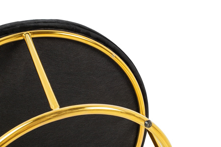 Fotel GABBIA STAND z podnóżkiem złoty - welur, stal