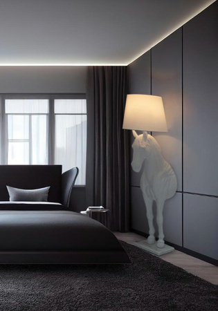 MOOSEE lampa podłogowa KOŃ HORSE STAND M biała - włókno szklane