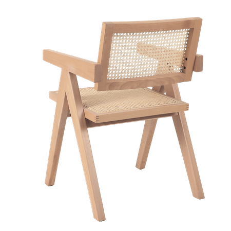 Krzesło BOHO drewniane w kolorze naturalnym z podłokietnikami