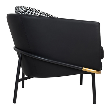 Fotel GUBI czarny - ekoskóra, metal