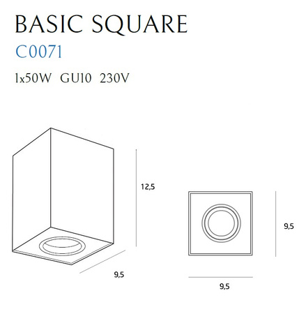 MAXLIGHT C0071 LAMPA SUFITOWA BASIC SQUARE BLACK