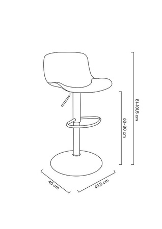 Krzesło barowe STOR regulowane białe
