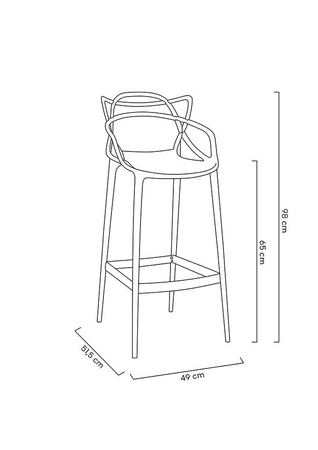 Krzesło barowe HILO PREMIUM 65 cm czarne