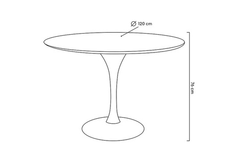 Stół TULIP PREMIUM 120 biały - MDF, metal