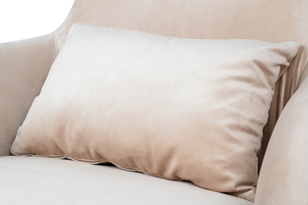 Fotel HAMPTON VELVET beżowy ekoskóra beżowa - złota podstawa