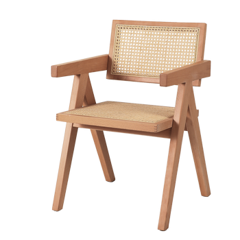 Krzesło BOHO drewniane w kolorze naturalnym z podłokietnikami