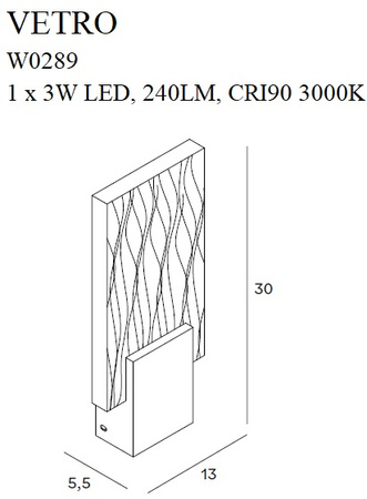 MAXLIGHT W0289 KINKIET VETRO