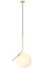 Lampa wisząca HALM 30 - mosiądz, szkło