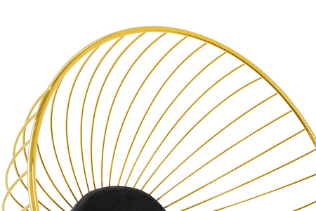 Fotel GABBIA STAND z podnóżkiem złoty - welur, stal