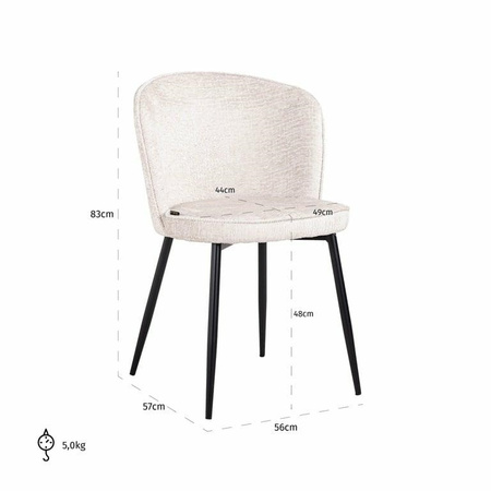 RICHMOND zestaw 2 krzeseł SANDY jasny beż