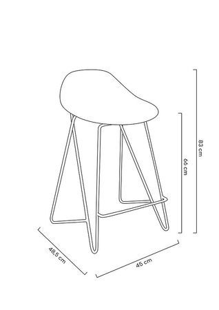 Krzesło barowe PERSY czarne 66 - polipropylen, metal