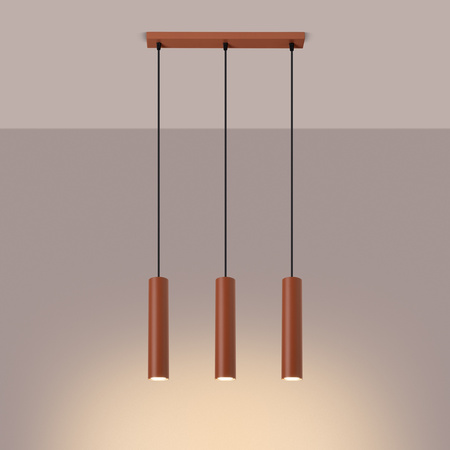 Lampa wisząca LAGOS 3L ochra czerwona