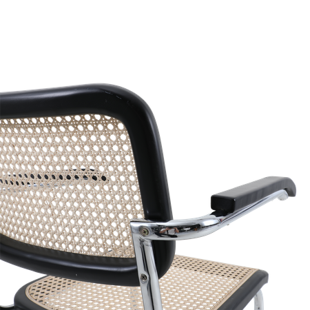 Krzesło VIENNA rattanowo czarne z podłokietnikami