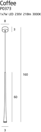 MAXLIGHT P0373 LAMPA WISZĄCA COFFEE BLACK DUŻA