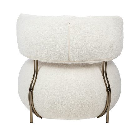 Fotel LOW TEDDY biały - stal