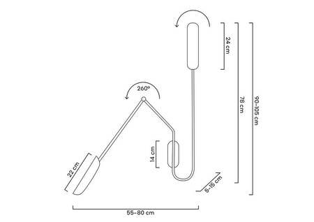 MOOSEE lampa ścienna TENTA czarna
