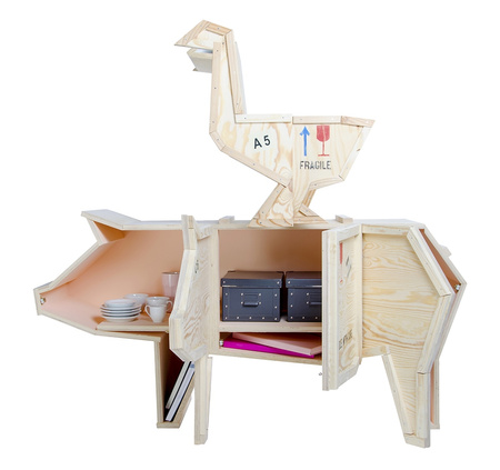 Szafka ŚWINIA - drewno sklejka