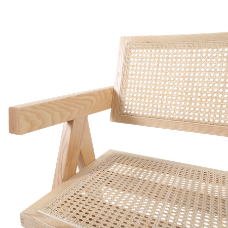 Krzesło BOHO drewniane w kolorze naturalnym z podłokietnikami