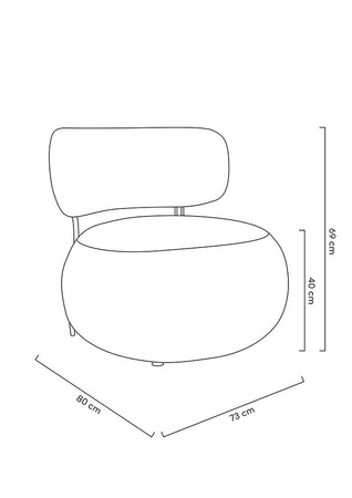 Fotel LOW TEDDY biały - stal