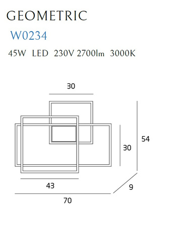 MAXLIGHT W0234 KINKIET LED GEOMETRIC BIAŁY - NOWY