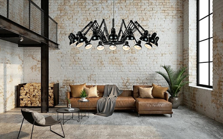 Lampa wisząca RAGNO 16 czarna - aluminium