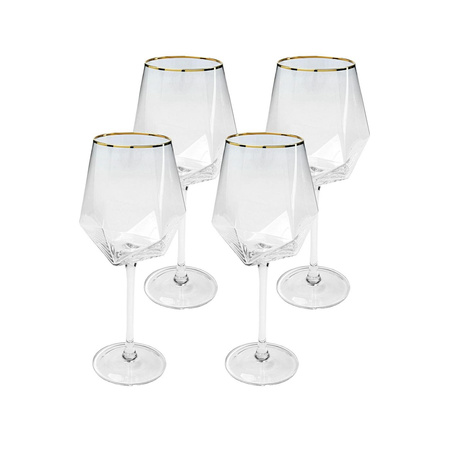 KARE komplet 4 kieliszków do wina         DIAMOND RIM 525 ml