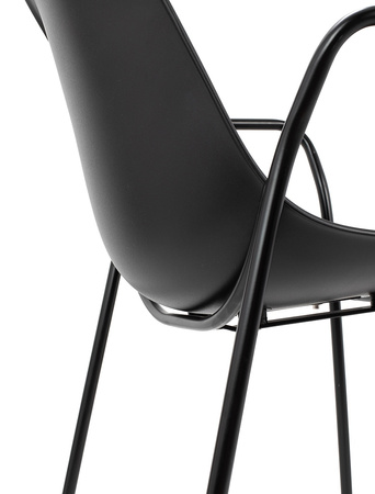 Krzesło RESOL ARM czarne - polipropylen, metal