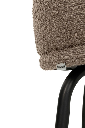 Fotel TEDDY GRAND z podnóżkiem ciemny brązowy - stal