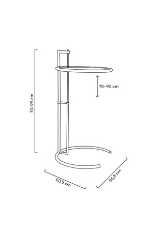 Stolik GREY chromowany - stal galwanizowana, szkło