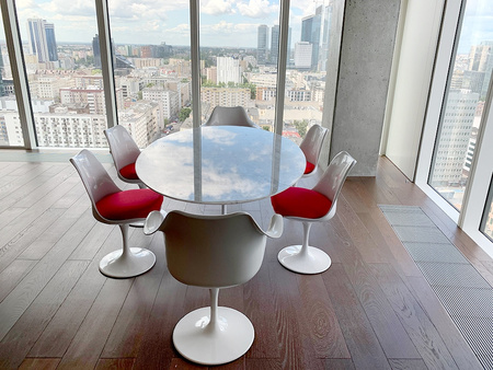 Stół TULIP ELLIPSE MARBLE CARRARA 200 biały - marmur, metal