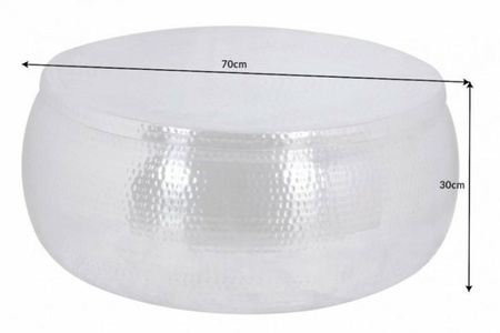 INVICTA stolik kawowy ORIENT STORAGE - 70cm, aluminum, metal, srebrny