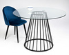 Stół GLAM GLASS 110 - szkło, czarna podstawa
