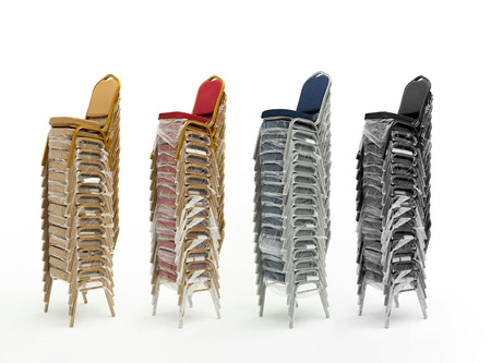 Krzesło bankietowe / konferencyjne ARES niebieske / srebrne