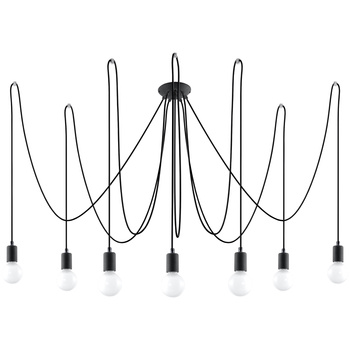 Żyrandol EDISON 7 czarny