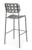 BIZZOTTO krzesło barowe ogrodowe CLOVER   szare
