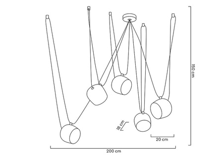 Lampa wisząca EYE 5 czarna - LED, aluminium