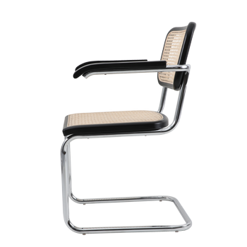 Krzesło VIENNA rattanowo czarne z podłokietnikami