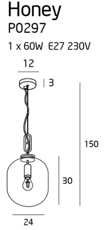 MAXLIGHT P0297 LAMPA WISZĄCA HONEY AMBER