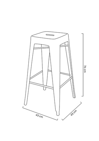 Krzesło barowe TOWER 76 (Paris) metal