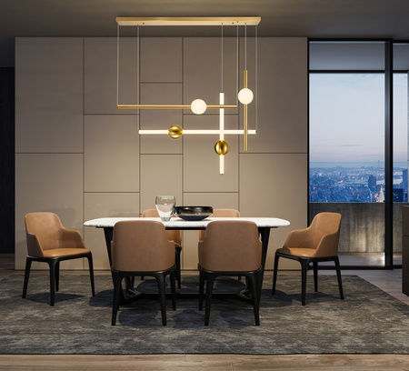 Lampa wisząca O-LINE S-4 LED mosiądz 79 cm