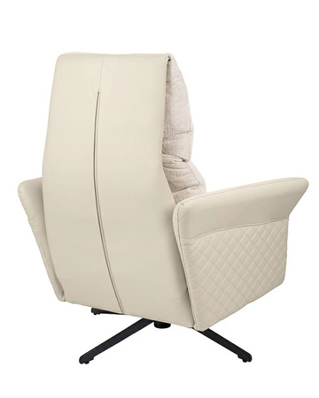 Fotel obrotowy RELAX beżowy - skóra PU, stal