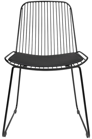 Krzesło MILES czarne - metal, ekoskóra