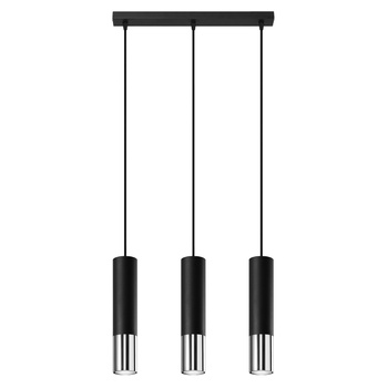 Lampa wisząca LOOPEZ 3L czarny/chrom