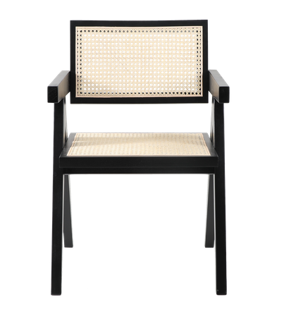 Krzesło BOHO drewniane w kolorze czarnym z podłokietnikami