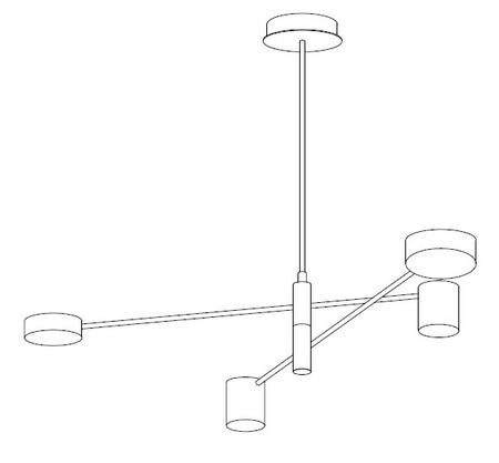 Lampa wisząca CLEX - 4P LED czarna 100 cm