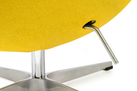 Fotel EGG CLASSIC musztardowy.21 - wełna, podstawa aluminiowa