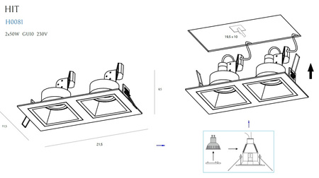 MAXLIGHT H0081 OPRAWA PODTYNKOWA HIT II BIAŁA