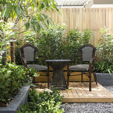 Krzesło ogrodowe CAFE PARIS ARM brązowe rattan