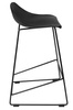 Krzesło barowe ROLF czarne 66 cm - polipropylen, metal
